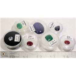 LOT OF 7 RUBY, EMERALD, SAPPHIRE ETC. GEMSTONES