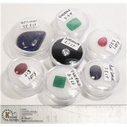 LOT OF 7 RUBY, EMERALD, SAPPHIRE ETC. GEMSTONES