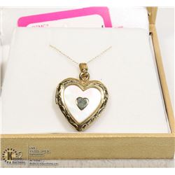 14KT LOCKET & CHAIN WITH MOTHER OF PEARL RETAIL