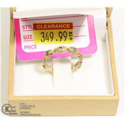 14KT ESTATE RING WITH EMERALDS SIZE 6