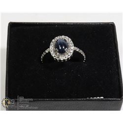 925 STAR SAPPHIRE & WHITE TOPAZ RETAIL $209