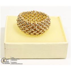 10KT GP OVER 925 BRAIDED RING SIZE 7