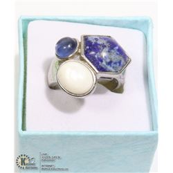 STERLING SILVER RING WITH STONES