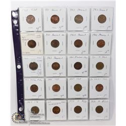 LOT OF 20 VARIOUS CANADA 1c ERRORS & VARIETIES