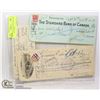 Image 1 : 3 EARLY CANADIAN BANK CHEQUES WITH TAX STAMPS