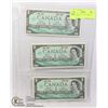 Image 1 : GROUP OF 3 1967 CENTENNIAL $1 BANKNOTES