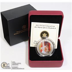 2013 QEII COLOURED 25c RCM SEALED COIN
