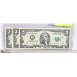 3 US $2 BILLS