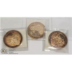 MATCHED SET OF 3 CANADA HISTORY ART MEDALS