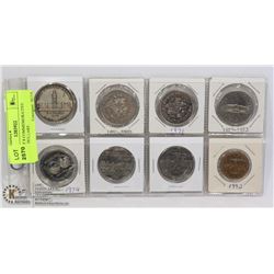 GROUP OF 8 COMMEMORATIVE CANADA DOLLARS