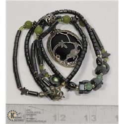 HEMATITE NECKLACE (2) & STERLING SILVER