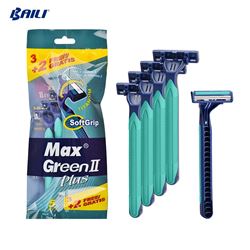 BAG WITH 5 PACKS OF MAX GREEN 2 PLUS RAZORS