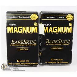 2 PACKS OF 10 LARGE MAGNUM BARESKIN CONDOMS