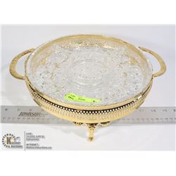 VINTAGE GOLD SERVING DISH