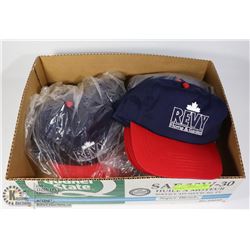 BOX WITH 16 NEW BASEBALL CAPS - BLUE AND