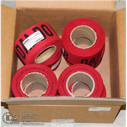 UNCLAIMED CASE W/ 8 ROLLS OF FABRIC FLAGGING TAPE