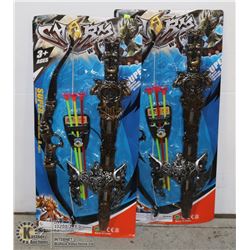 TWO BOW AND ARROW/ SWORD TOY SETS