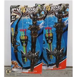 TWO BOW AND ARROW/ SWORD TOY SETS