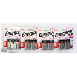FOUR 2 PACKS OF ENERGIZER 9V BATTERIES