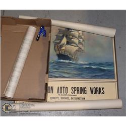 FLAT WITH VINTAGE CALENDAR POSTERS