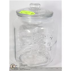 LARGE GLASS STORE DISPLAY PEANUT JAR
