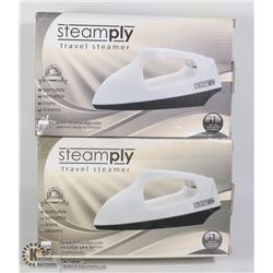 LOT OF 2 NEW STEAMPLY WHITE TRAVEL STEAMERS