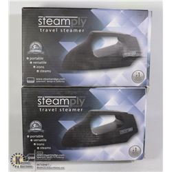 LOT OF 2 NEW STEAMPLY BLACK TRAVEL STEAMERS