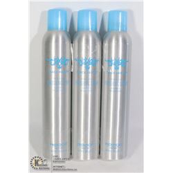 THREE CANS OF CRACK HAIR SPRAY FIRM HOLD FINISHING