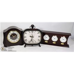 FLAT OF CLOCKS INCLUDING ONE VINTAGE SMITHS ENFIED