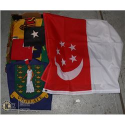 LARGE FLAT OF ASSORTED FLAGS