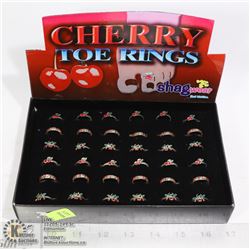 RETAIL DISPLAY OF SHAG WEAR CHERRY TOE RINGS