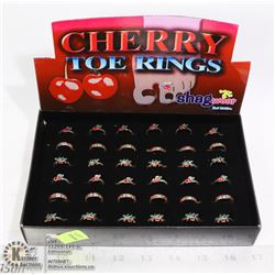 RETAIL DISPLAY OF SHAG WEAR CHERRY TOE RINGS