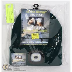 NEW ULTRA BRIGHT LED GREEN HAT W/ 4 LED HEAD LAMP