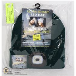 NEW ULTRA BRIGHT LED GREEN HAT W/ 4 LED HEAD LAMP