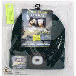 NEW ULTRA BRIGHT LED GREEN HAT W/ 4 LED HEAD LAMP