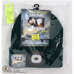 NEW ULTRA BRIGHT LED GREEN HAT W/ 4 LED HEAD LAMP