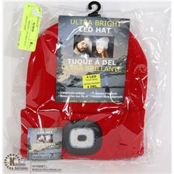 NEW ULTRA BRIGHT LED RED HAT W/ 4 LED HEAD LAMP