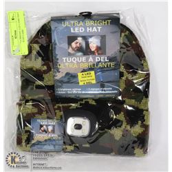 NEW ULTRA BRIGHT LED CAMO HAT W/ 4 LED HEAD LAMP