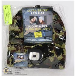 NEW ULTRA BRIGHT LED CAMO HAT W/ 4 LED HEAD LAMP