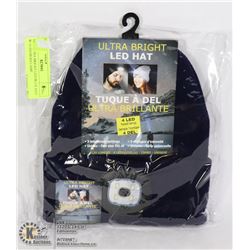 NEW ULTRA BRIGHT LED BLUE HAT W/ 4 LED HEAD LAMP