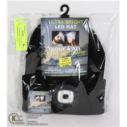 NEW ULTRA BRIGHT LED BLACK HAT W/ 4 LED HEAD LAMP