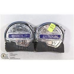 TWO KOBALT MAGNETIC TIP 35' TAPE MEASURES
