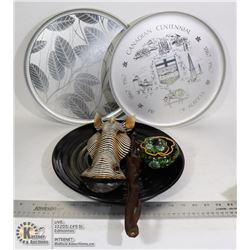 FLAT OF DECORATIVE & COLLECTIBLE HOME DECOR.