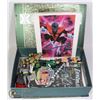 Image 1 : BOX OF ASSORTED COMIC FLASH ART & MEMORABILIA