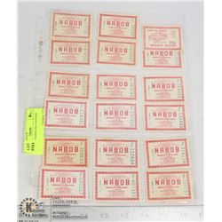 SHEETS OF NABOD TEA COUPONS