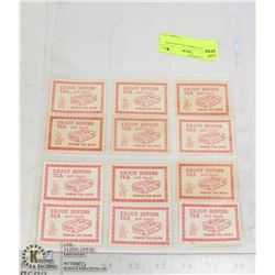 SHEETS OF NABOD TEA COUPONS