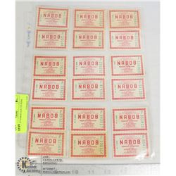 SHEETS OF NABOD TEA COUPONS