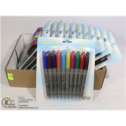 BOX OF 12 NEW PACKS OF ASSORTED COLORED