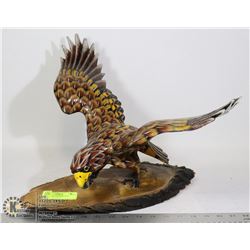 WOOD HAND CARVED HAWK