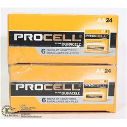 LOT OF 2 PROCELL BATTERY CASES,  24 BATTERIES PER